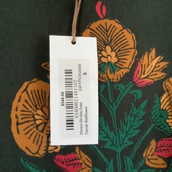 Pink Chicken Silk Kelly Midi/Maxi Dress Caviar Bellflower SZ S - Picture 13 of 16